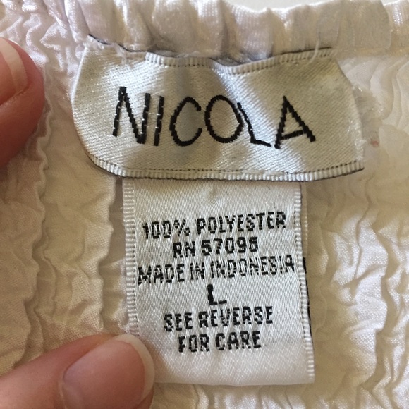 NICOLA White V-neck Sleeveless Top Size L - Picture 3 of 3